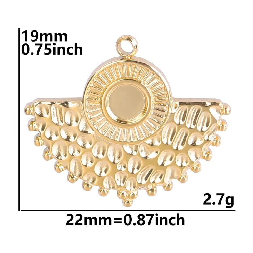 Vintage 6PCS/LOT Sun Stainless Steel Pendant for Jewelry Making Sun Shaped Charms DIY Earring Bracelet Necklace Findings No Fade