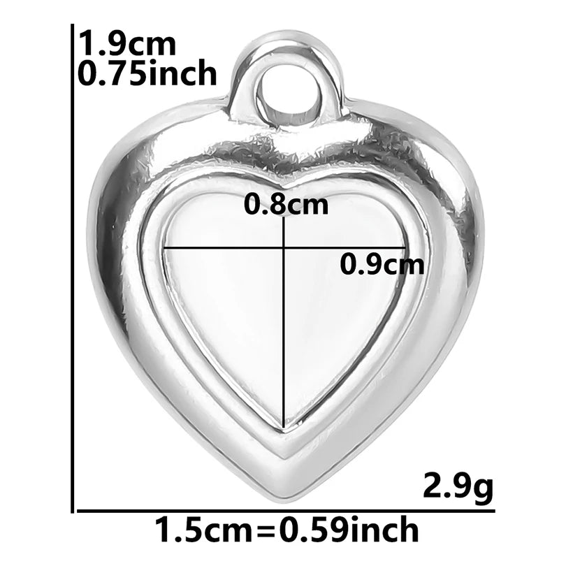 New 8pcs/lot Stainless Steel Gold Plated Cabochon Setting Pendants Sun Stars Moon Love Shaped Tray Pendants Jewelry DIY Findings