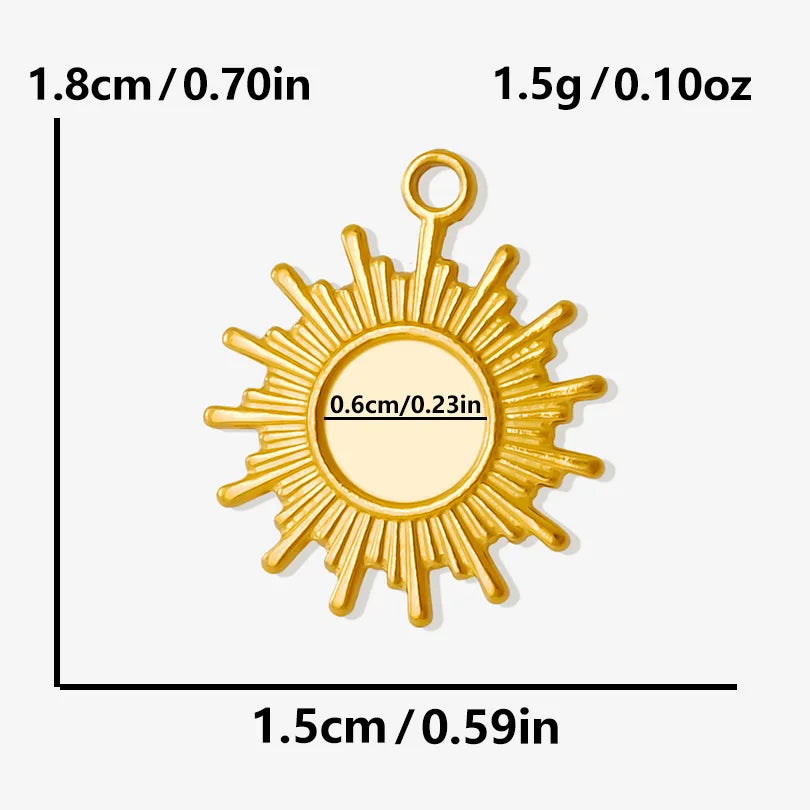 Trendy 6pcs/lot Stainless Steel Pendants Real Gold Plated Sun Love Flower Star Shaped Irregular Line Charms DIY Jewelry Making