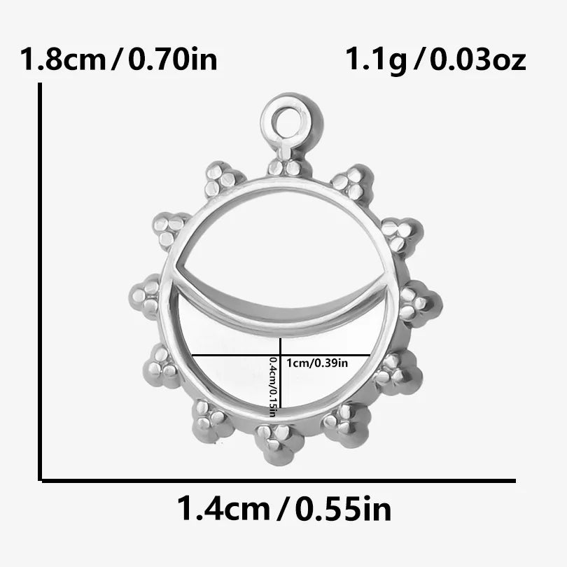 Trendy 6pcs/lot Stainless Steel Pendants Real Gold Plated Sun Love Flower Star Shaped Irregular Line Charms DIY Jewelry Making