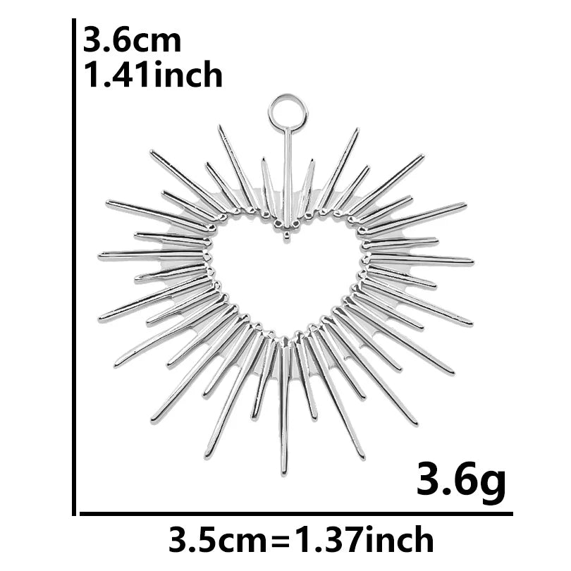 Shiny 5pcs/lot Stainless Steel Big Sun Pendants Trendy Charms of Ethnic Jewelry Real Gold Plated Sun Pendants DIY Jewelry Making