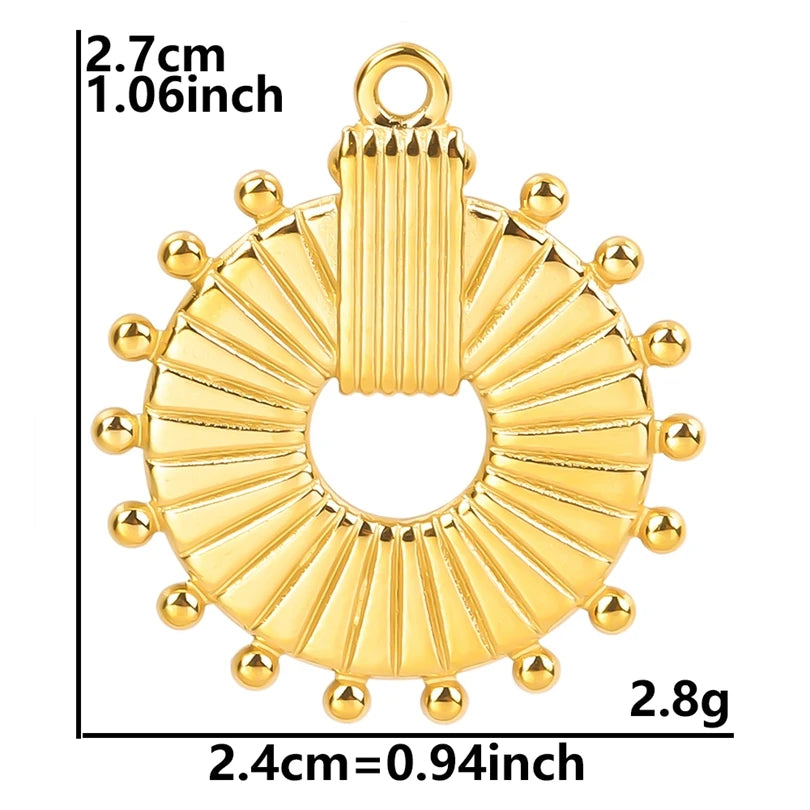 Vintage 6PCS/LOT Sun Stainless Steel Pendant for Jewelry Making Sun Shaped Charms DIY Earring Bracelet Necklace Findings No Fade