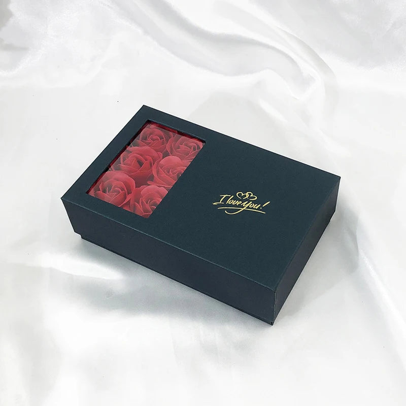 I Love You Jewelry Box Immortal Flower Jewelry Box Roses Window Gift Box Ring Earrings Pendant Necklace Box Jewelry Organizer