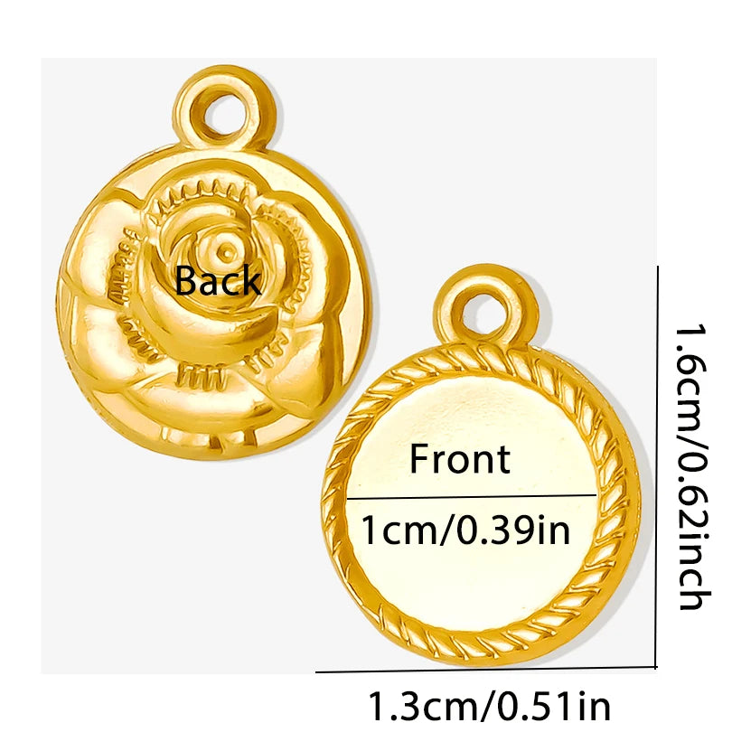 Trendy 6pcs/lot Stainless Steel Pendants Real Gold Plated Sun Love Flower Star Shaped Irregular Line Charms DIY Jewelry Making