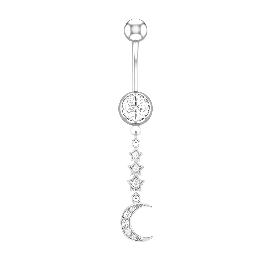 Mixed-Style Heart Grid Dangling Navel Belly Button Ring for Women Girls 14G Butterfly Crystal Belly Piercing Beach Belly Ring