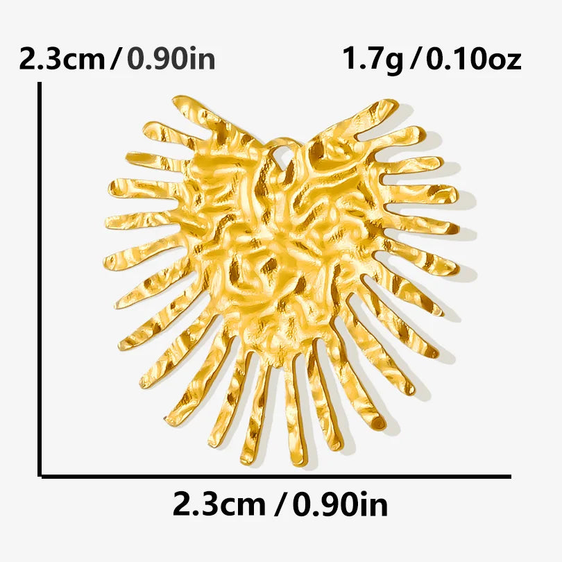 Trendy 6pcs/lot Stainless Steel Pendants Real Gold Plated Sun Love Flower Star Shaped Irregular Line Charms DIY Jewelry Making