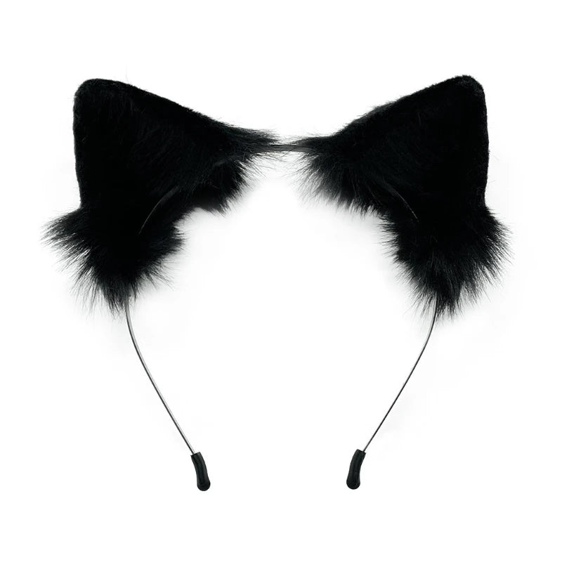 Animal Ear Hair Hoop Soft for Cat Ears Headwear Furry Kitten Ears Headband Headpiece Anime Fancy Dress Photo Props