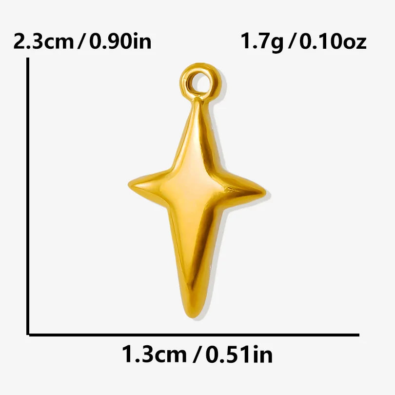 Trendy 6pcs/lot Stainless Steel Pendants Real Gold Plated Sun Love Flower Star Shaped Irregular Line Charms DIY Jewelry Making