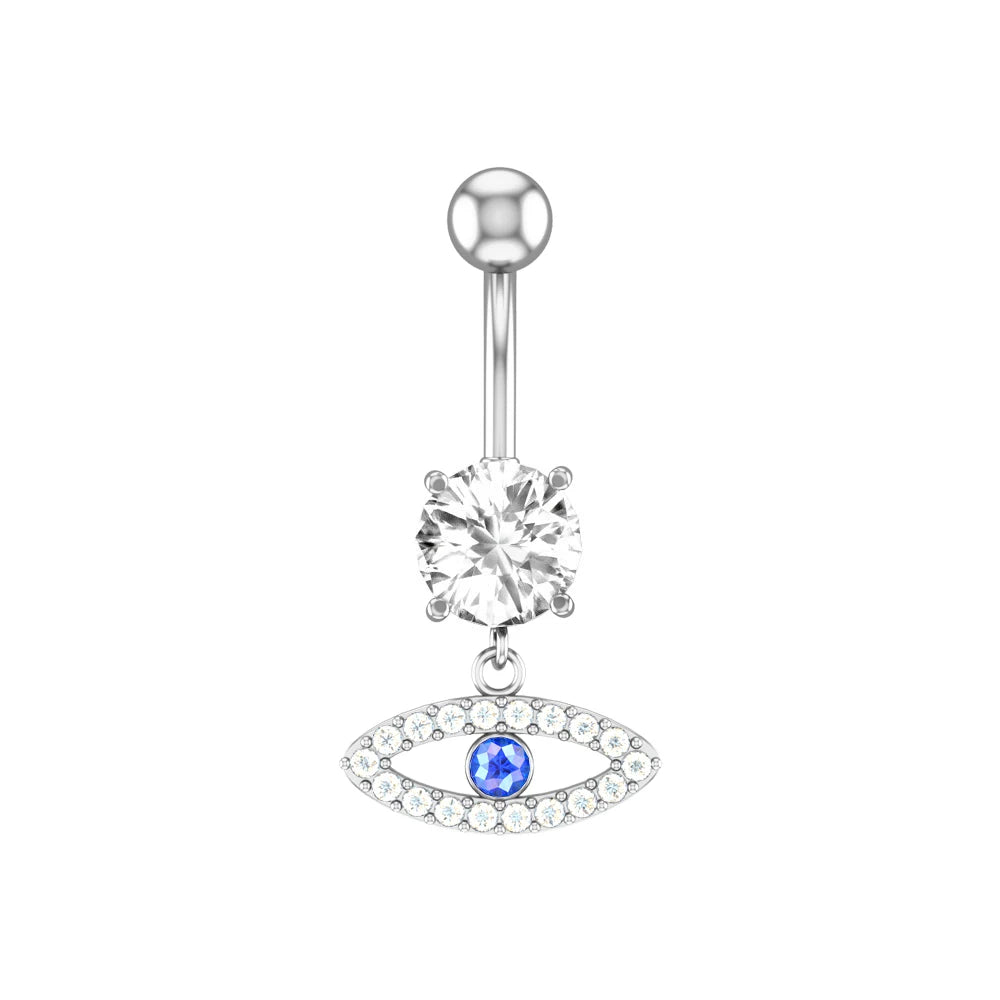 Mixed-Style Heart Grid Dangling Navel Belly Button Ring for Women Girls 14G Butterfly Crystal Belly Piercing Beach Belly Ring