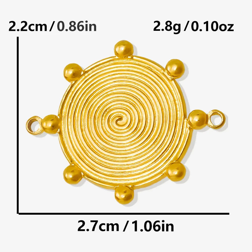 Trendy 6pcs/lot Stainless Steel Pendants Real Gold Plated Sun Love Flower Star Shaped Irregular Line Charms DIY Jewelry Making