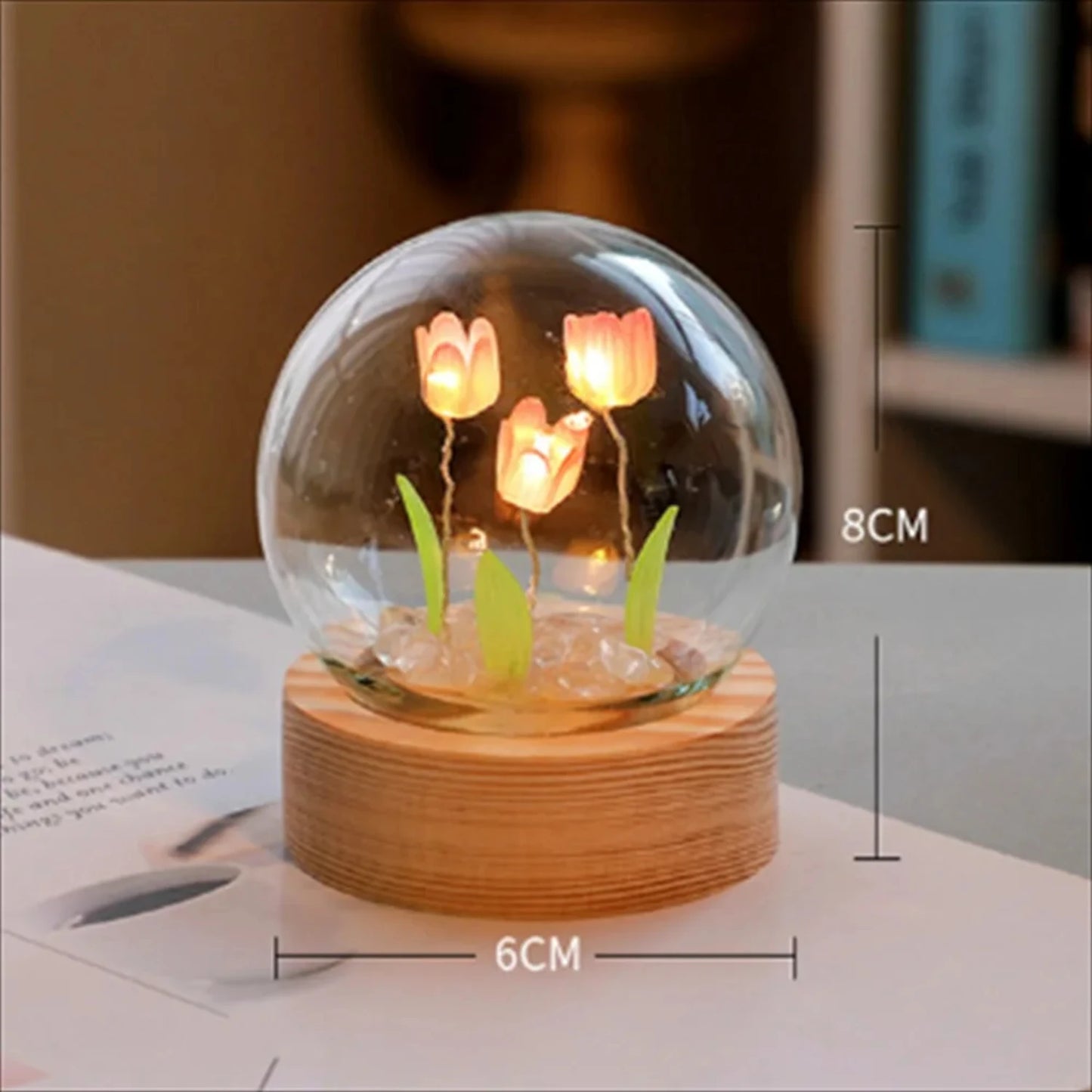 Cute Valentines Day Gift Girlfriend DIY  Floral Lamp Tulip Night Light Room Decor Under cabinet light Space decoration Rainbow