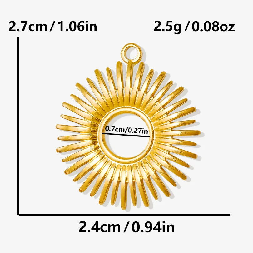 Trendy 6pcs/lot Stainless Steel Pendants Real Gold Plated Sun Love Flower Star Shaped Irregular Line Charms DIY Jewelry Making