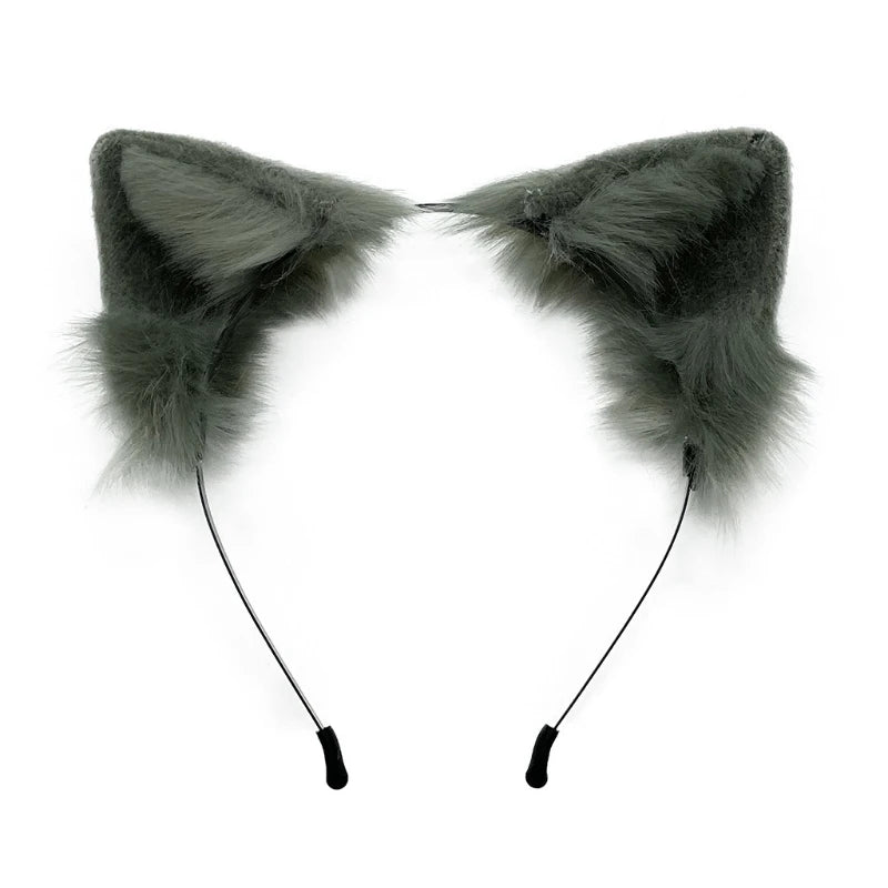 Animal Ear Hair Hoop Soft for Cat Ears Headwear Furry Kitten Ears Headband Headpiece Anime Fancy Dress Photo Props