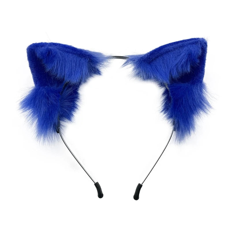 Animal Ear Hair Hoop Soft for Cat Ears Headwear Furry Kitten Ears Headband Headpiece Anime Fancy Dress Photo Props