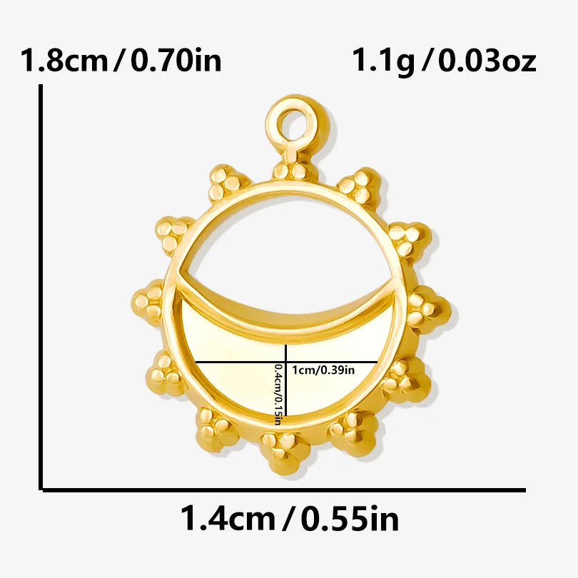 Trendy 6pcs/lot Stainless Steel Pendants Real Gold Plated Sun Love Flower Star Shaped Irregular Line Charms DIY Jewelry Making