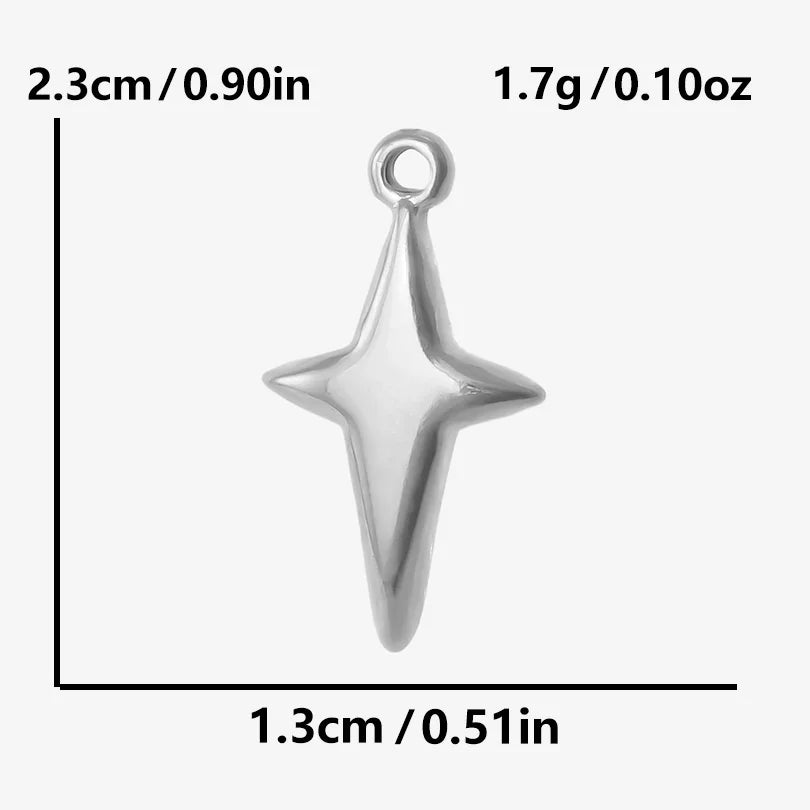 Trendy 6pcs/lot Stainless Steel Pendants Real Gold Plated Sun Love Flower Star Shaped Irregular Line Charms DIY Jewelry Making